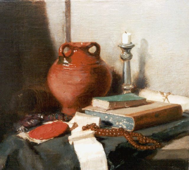 Salomon Garf | A still life with a jug, oil on canvas, 48.5 x 52.8 cm, signed l.r. and dated '21
