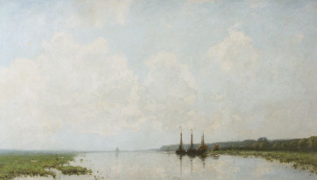 Kuijpers C.  | A river landscape, Renkum, oil on canvas 84.0 x 150.7 cm, signed l.l.