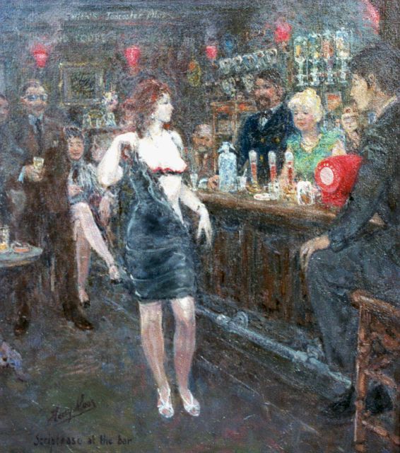 Harry Maas | Striptease, oil on canvas, 60.0 x 50.2 cm, signed l.l.