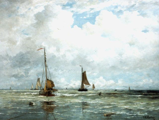 Hendrik Willem Mesdag | Un temps frais, Scheveningen, oil on canvas, 140.2 x 180.6 cm, signed l.r.