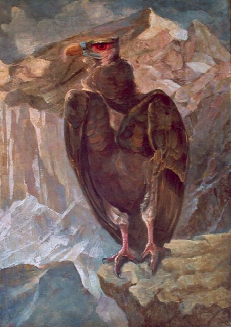 Jan Luitzen de Vries | A vulture, oil on canvas, 100.5 x 69.9 cm, signed l.l.