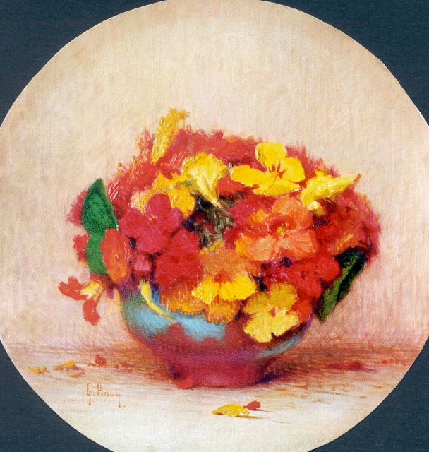 Gaston Bouy | Nasturtium, oil on panel, 33.0 cm, signed l.l.