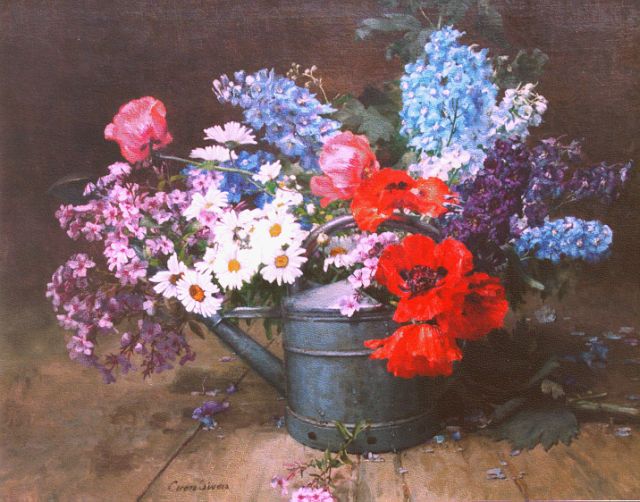 Clara Sivers-Krüger | A bunch of wildflowers, oil on canvas, 78.5 x 99.0 cm, signed l.l.