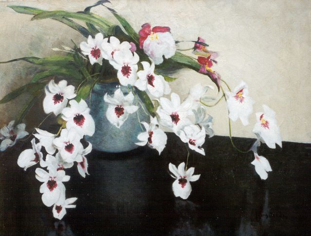 Frans Oerder | A still life with orchids, oil on canvas, 70.1 x 90.3 cm, signed l.r.
