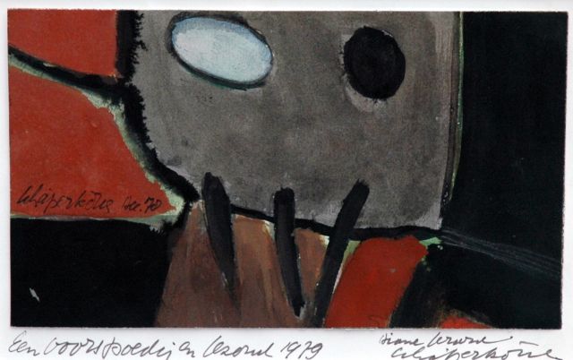 Schäperkötter G.J.  | New-Year's greeting card 1979, gouache on paper 13.5 x 23.6 cm, signed c.l. and dated Dec. '78