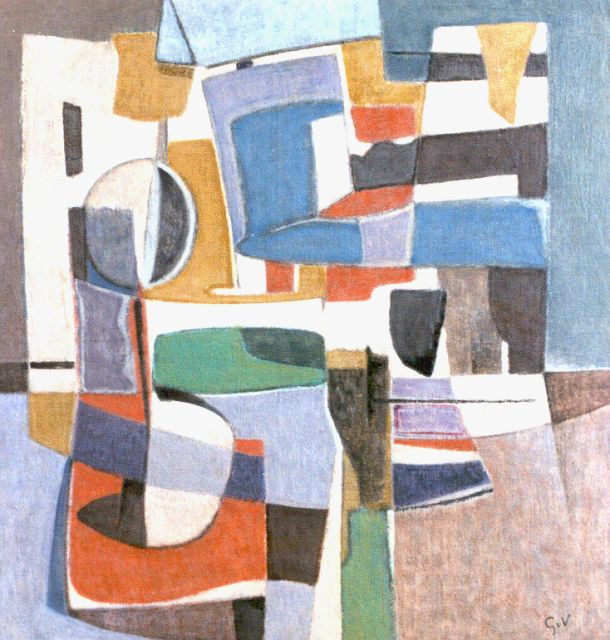 Velde G. van | Composition, oil on canvas 84.2 x 79.8 cm, signed l.r. with initials and executed in the fifties