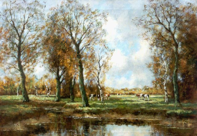 Cor Bouter | Cows in an autumn landscape, oil on canvas, 51.0 x 71.2 cm, signed l.r. 'W. Hendriks'