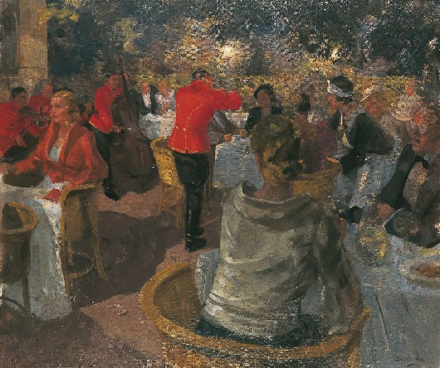 Louis Schutte | Café Mirabell, Salzburg, oil on canvas, 100.2 x 120.3 cm, signed l.r.