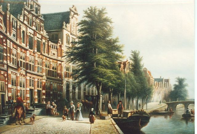 Spohler J.F.  | Amsterdam Herengracht nrs. 170-172, oil on canvas 35.5 x 44.5 cm, gesigneerd r.o. and gedateerd 1879