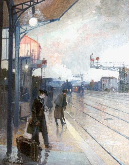 Lorant-Heilbronn V.  | Station of Asnières, oil on panel 35.0 x 26.8 cm, signed l.l. and dated 1900