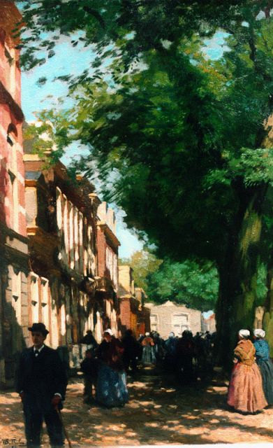 Tholen W.B.  | A view of the 'Willemstraat', Scheveningen, oil on canvas 58.4 x 37.5 cm, signed l.l. and dated '94