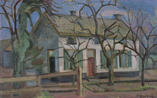 Wiegman P.C.C.  | View of the Lingedijk, Wadenoijen, oil on canvas 46.4 x 74.5 cm, signed l.r. and painted circa 1944