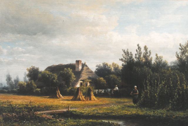 Kruseman van Elten H.D.  | A farmhouse in summer, oil on canvas 33.4 x 50.2 cm, signed l.r.