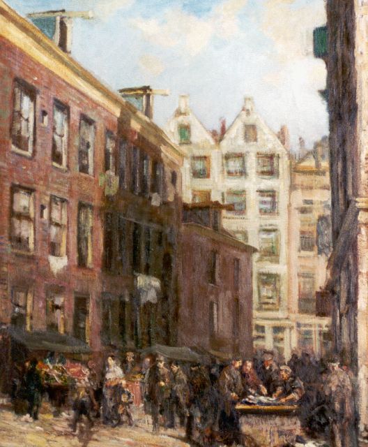 Staller G.J.  | Market day, Amsterdam, oil on canvas 79.9 x 65.5 cm