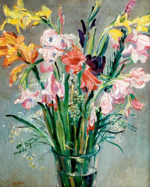 Jan Wiegers | A flower still life, oil on canvas, 64.4 x 52.8 cm, signed l.l.