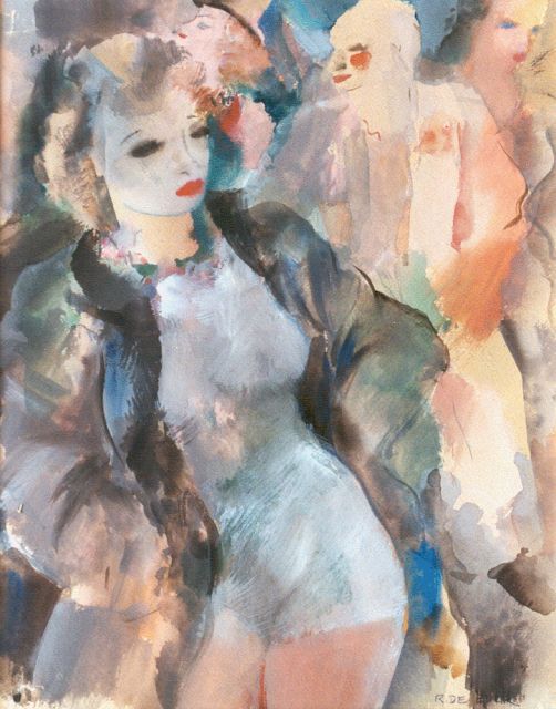 Buck R. de | Circus performer, watercolour on paper 31.3 x 24.6 cm, signed l.l.