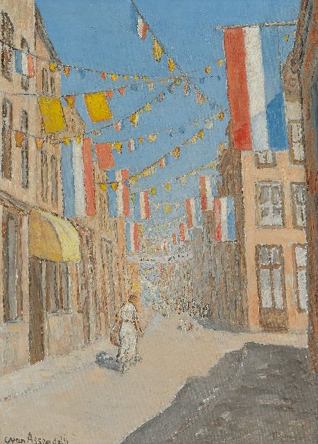 Assendelft C.A. van | Queens day celebrations, oil on canvas 60.0 x 43.3 cm, signed l.l.