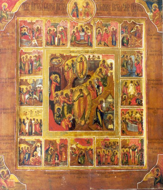 Ikoon   | Scènes uit het leven van Christus, Feestdagen ikoon, oil on panel 35.6 x 30.8 cm