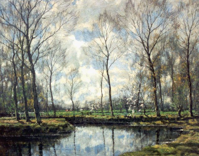 Gorter A.M.  | The Vordense Beek in spring, oil on canvas 75.3 x 95.4 cm, signed l.r.