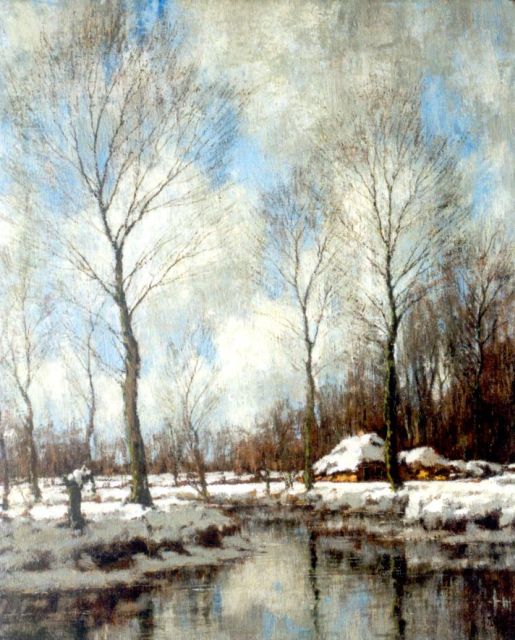 Gorter A.M.  | Winter landscape with the Vordense beek (counterpart of inventory number 6001), oil on canvas 56.5 x 46.5 cm, signed l.r.