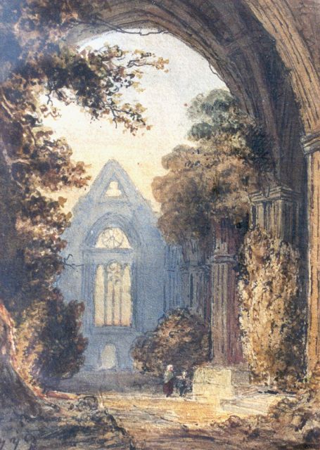 Johannes Josephus Destrée | A ruin, ink and watercolour on paper, 15.5 x 11.5 cm, signed l.l. with initials