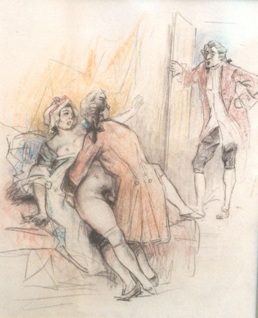 Poulton T.L.  | Vous auriez pu fermer la porte. Si on était rentré!, coloured pencil on paper 21.5 x 18.0 cm