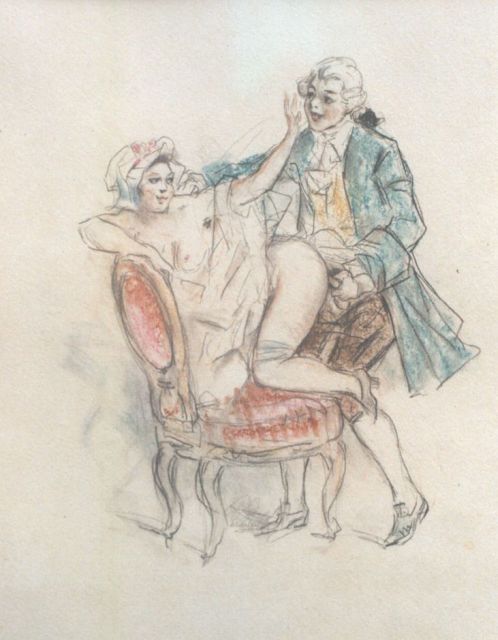 Tom Poulton | Tu te trompes brigand!, coloured pencil on paper, 21.5 x 18.0 cm