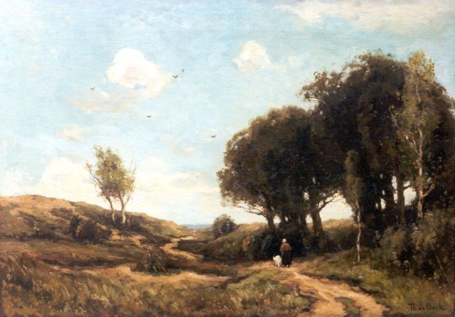 Théophile de Bock | A farmer's wife on the heath, oil on canvas, 57.0 x 81.1 cm, signed l.r.