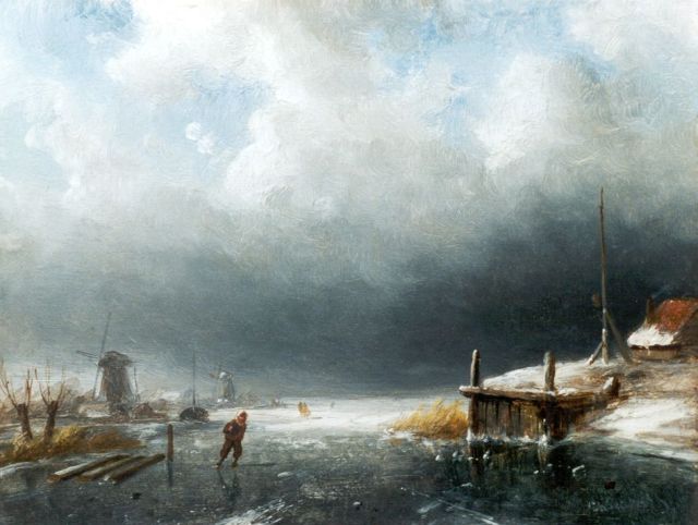 Charles Leickert | An upcoming storm, oil on panel, 13.6 x 18.0 cm, signed l.r.
