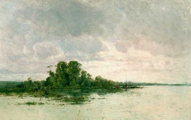 Viollet-le-Duc V.  | Les Bords de l'Oise Isle Adam, oil on canvas 49.7 x 74.0 cm, signed l.l.