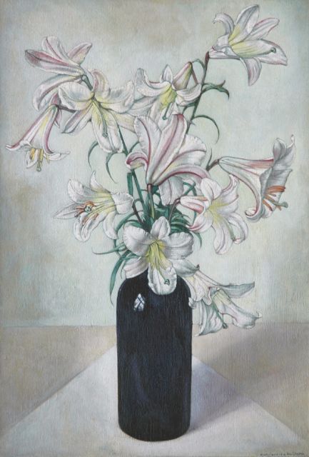 Hoijtema A.A. van | Flower still life, oil on panel 67.0 x 46.0 cm, signed l.r.