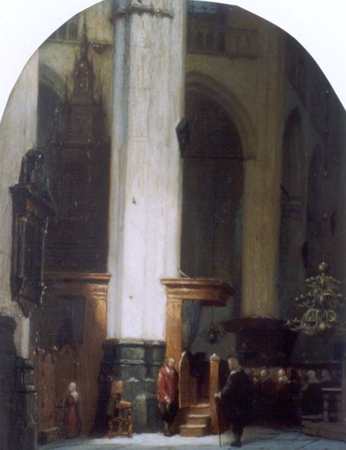 Jan Jakob Schenkel | A church interior, oil on panel, 30.9 x 24.2 cm, signed l.r.