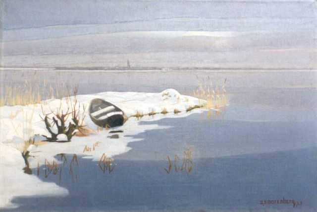 Dirk Smorenberg | The Loosdrechtse Plassen in winter, oil on canvas, 40.3 x 60.5 cm, signed l.r. and dated '23