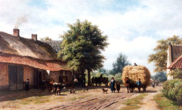 Nakken W.K.  | A country road, Noord-Brabant (Aarle-Rixtel bij Helmond), oil on canvas 38.3 x 62.6 cm, signed l.l.