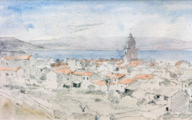 Cornelis Vreedenburgh | St. Tropez, coloured pencil on paper, 12.5 x 20.5 cm