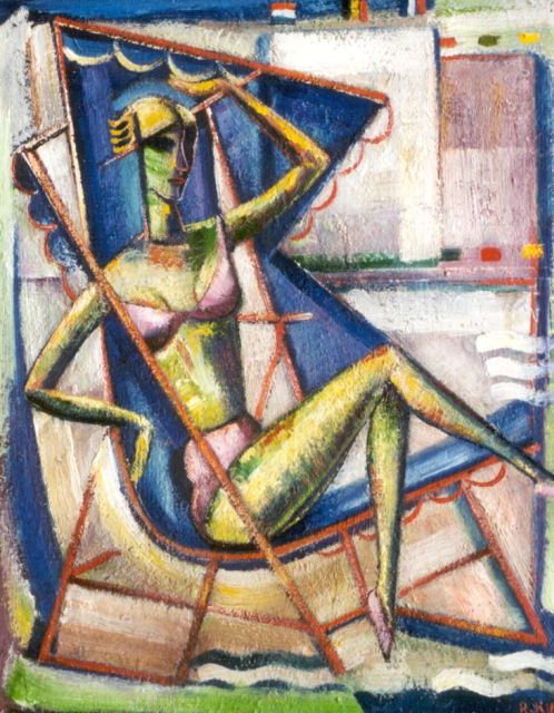 Reimond Kimpe | Sunbathing, oil on canvas, 60.2 x 50.4 cm, signed l.r.