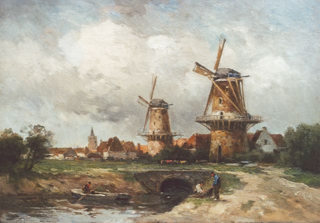 Willem Rip | Mills, oil on canvas, 51.3 x 71.4 cm, signed l.r. and reverse