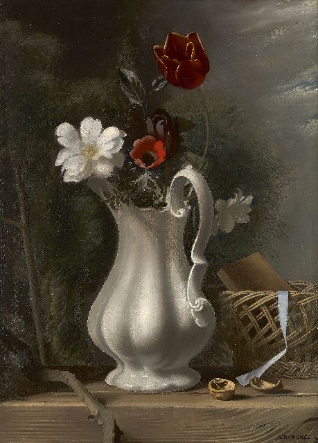 Raoul Hynckes | Flower still life, oil on canvas, 55.5 x 40.6 cm, signed l.r.