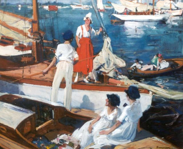 Piet van der Hem | Een dag op het water, oil on canvas, 65.7 x 79.7 cm, gesigneerd r.o.