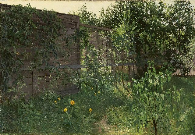 Ven P.J. van der | A little corner in the garden, oil on canvas 45.3 x 65.3 cm, signed l.l.