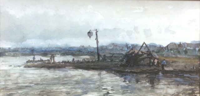 Johan Hendrik van Mastenbroek | A hoist, watercolour on paper, 17.1 x 34.2 cm, signed l.r. and dated '97