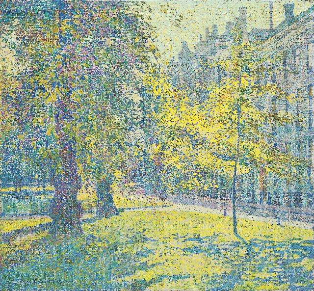 Hessel de Boer | The Lange Voorhout, The Hague in spring, oil on canvas, 46.1 x 50.2 cm, signed l.l.