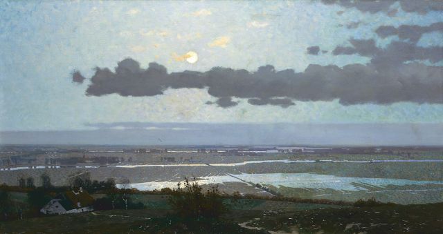 Derk Wiggers | The Ooijpolder near Nijmegen, oil on canvas, 56.8 x 105.7 cm, signed l.r. and dated 1913