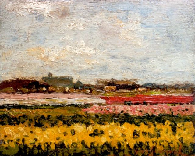 Cornelis Groeneveld | Bulb fielda, oil on panel, 18.0 x 22.7 cm, signed l.r.