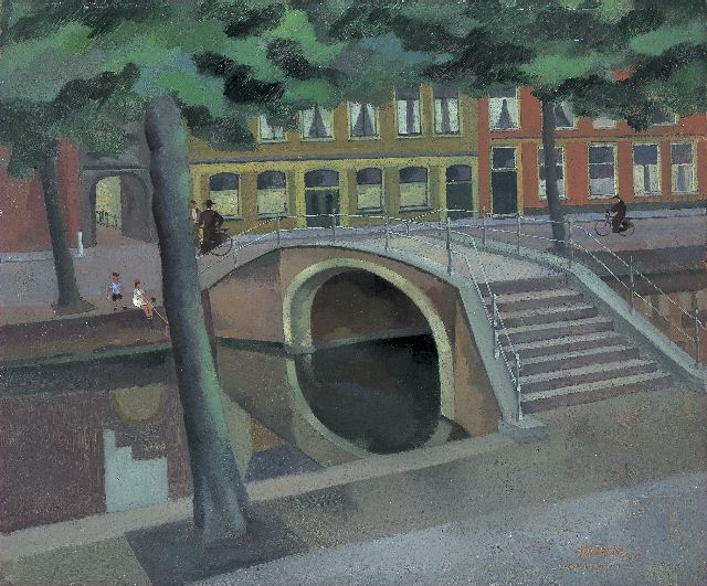 Theo Bitter | 'Oude Delft', oil on painter's board, 45.5 x 54.3 cm, signed l.r. and dated '44