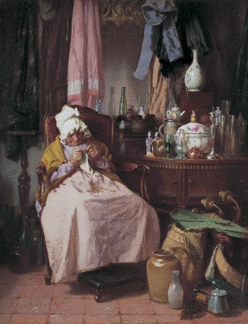 Alexander Hugo Bakker Korff | Bric-à-brac seller, oil on panel, 19.0 x 14.5 cm, signed l.l. and dated '67