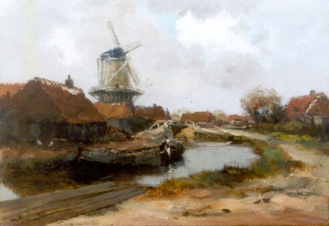 Jansen W.G.F.  | A canal scene, Edam, oil on canvas 35.6 x 50.5 cm, signed l.l.