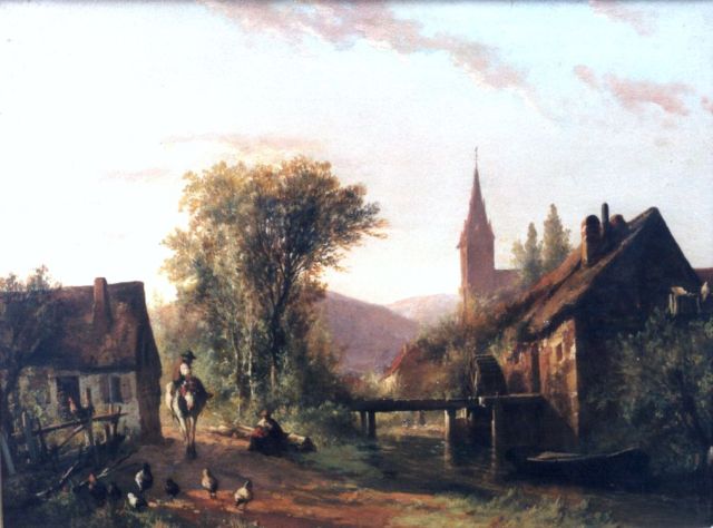 Abraham van der Wayen Pieterszen | A summer landscape with a water mill, oil on panel, 37.0 x 50.2 cm, signed l.l. with initials