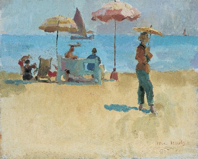 Isaac Israels | Figures on the beach, oil on canvas, 40.1 x 50.3 cm, signed l.r.