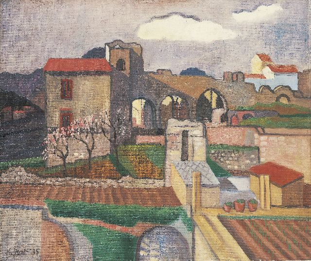 Otto B. de Kat | Houses and ruins, oil on canvas, 46.1 x 54.3 cm, signed l.l. and dated '35